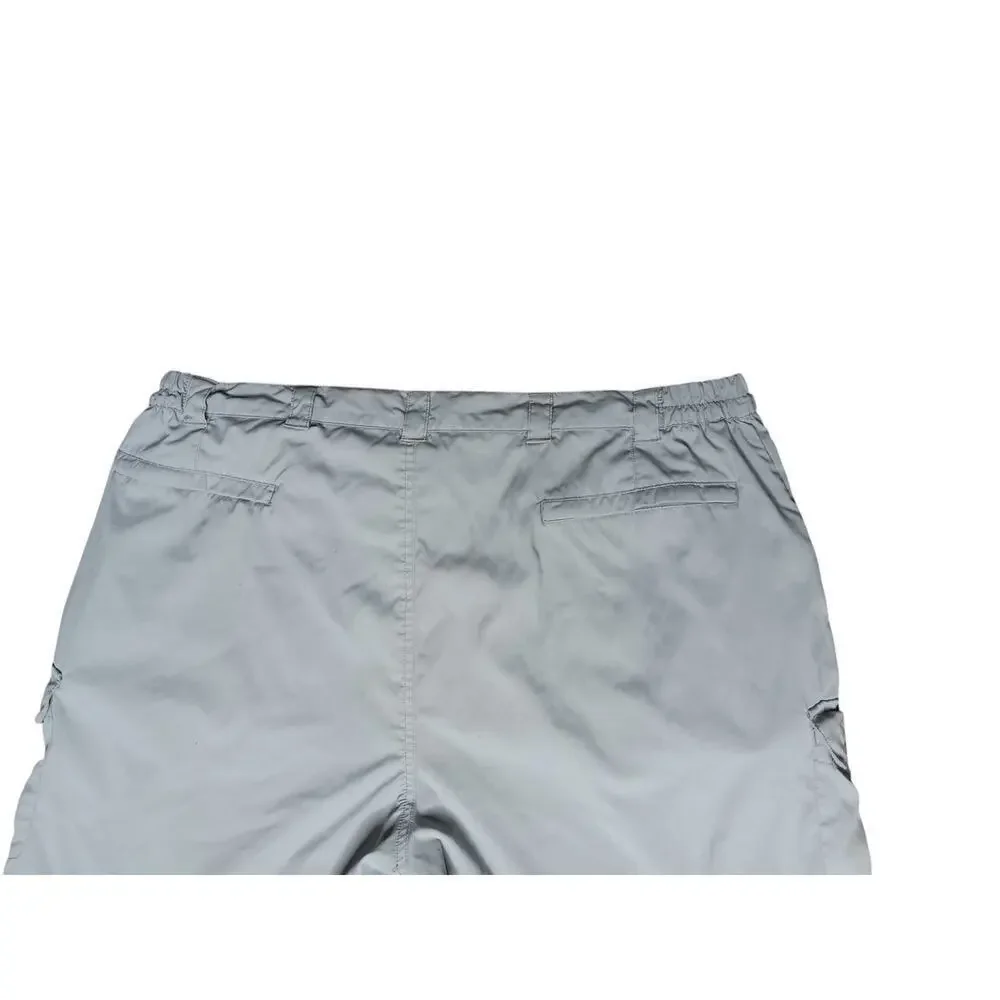 L.L.Bean Men’s Cargo Hiking Shorts XL Regular Gray Nylon Elastic Waist Pockets